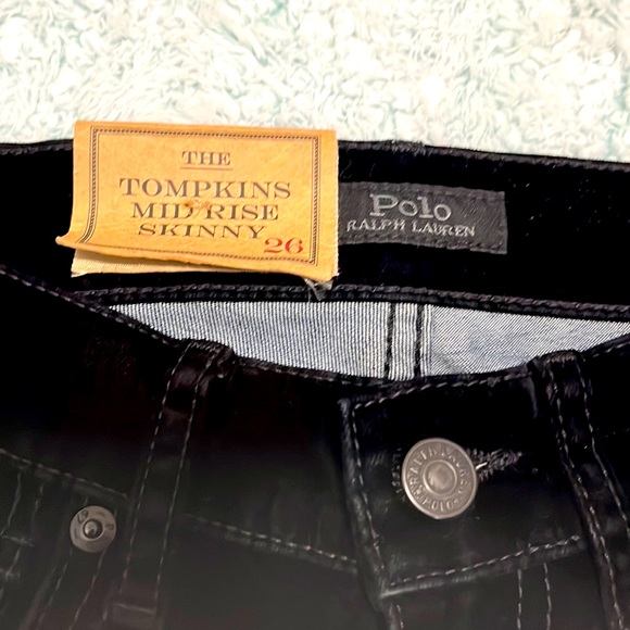 NWT Polo by Ralph Lauren Tompkins Mid Rise Skinny Black Jeans - Picture 5 of 8